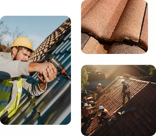 Visuels d'un ouvrir et de toits en rénovation